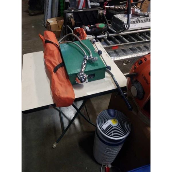 CAMP STOVE, FOLDING CAMP CHAIR, GOLF SWING TRAINER, FAUCET SPRAYER