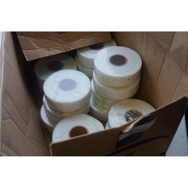 BOX OF FIBERGLASS MESH TAPE ROLLS