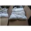Image 2 : 3 BOXES OF MATTRESSES PROTECTORS, BEDSKIRTS AND PILLOWS