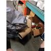 Image 1 : TITAN COOLER WITH HOT TUB COVER AND BOX OF NEW ITEMS
