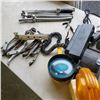 Image 3 : BOX OF TOOLS, 12V SPOTLIGHT LOGGER SPIKES AND MORE