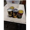 Image 1 : 4 SEALED CANS VINTAGE MOTOR OIL - TEXACO, COOP AND UFA