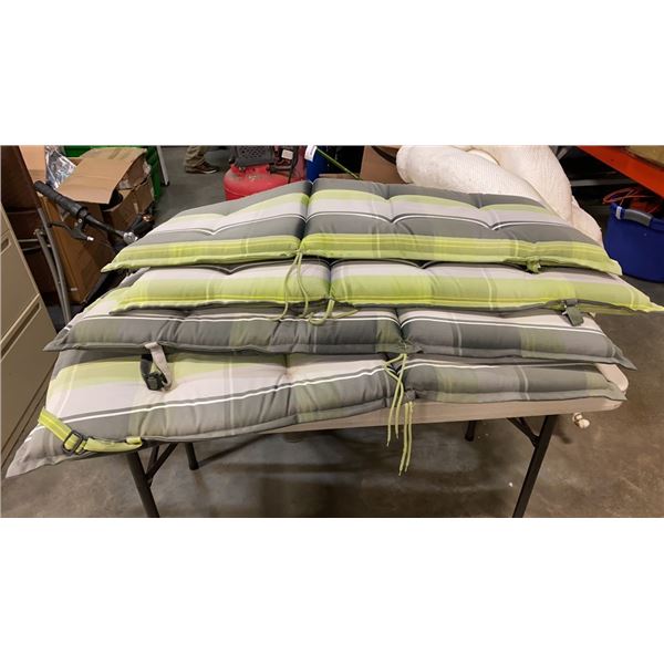 4 PATIO CHAIR CUSHIONS 18 X 44 INCHES