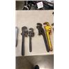 Image 3 : 6 PIPE WRENCHES AND 2 C-CLAMPS