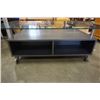 Image 2 : ROLLING GLASSTOP COFFEE TABLE