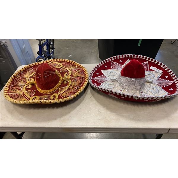 2 SOMBREROS - 2 FOOT DIAMETER