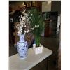 Image 1 : ARTIFICIAL FERN AND VASE WITH ARTIFICIAL FLOWERS