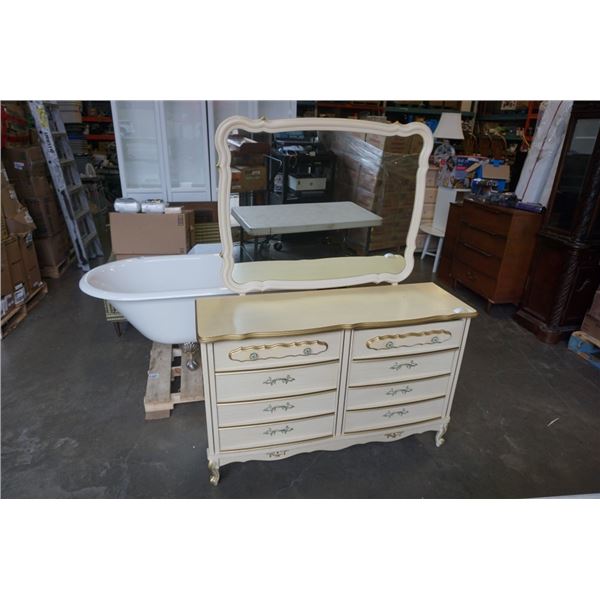 6 DRAWER SEARS BONNET DRESSER WITH MIRROR AND NIGHTSTAND