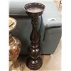 Image 3 : BRASS VASE AND METAL PEDESTAL DISH - 30 INCHES TALL AND 33 INCHES TALL