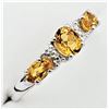 Image 2 : NEW STERLING SILVER 5MM X 3.57MM GENUINE CITRINE RING, 0.54CTS, W/A $635.00, SIZE 7