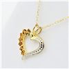 Image 2 : NEW STERLING SILVER YELLOW GOLD PLATED GENUINE CITRINE HEART PENDNAT WITH STERLING CHAIN, 7 CITRINE 