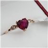 Image 3 : NEW 10KT. ROSE GOLD 6.13MM X 5.76MM NATURAL RUBY (1CT) & DIAMOND (0.04CTS) HEART RING, W/A $1120.00