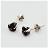 Image 3 : NEW 10KT. WHITE GOLD 5MM X 5MM GENUINE GARNET STUD EARRINGS, 1.25CTS, W/A $440.00