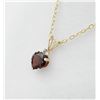 Image 3 : NEW 10KT. YELLOW GOLD 6MM X 6.04MM GENUINE GARNET (0.8CTS) & WHITE SAPPHIRE HEART PENDANT WITH STERL