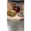 Image 1 : DECORATIVE VASE, GLASS BOWL FROM SPAIN AND WALL SCONCE
