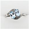 Image 1 : NEW STERLING SILVER 6MM X 4.18MM GENUINE BLUE TOPAZ RING, 1CT OF TOPAZ, W/A $640.00, SIZE 7,