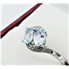 Image 3 : NEW STERLING SILVER 6MM X 4.18MM GENUINE BLUE TOPAZ RING, 1CT OF TOPAZ, W/A $640.00, SIZE 7,
