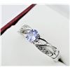 Image 2 : NEW STERLING SILVER 5.19MM X 4MM GENUINE TANZANITE (0.45CTS) & WHITE SAPPHIRE RING, W/A $725.00, SIZ