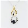 Image 1 : NEW STERLING SILVER 5MM GENUINE BLUE SAPPHIRE PENDANT WITH STERLING CHAIN, 0.75CTS, W/A $775.00