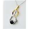 Image 2 : NEW STERLING SILVER 5MM GENUINE BLUE SAPPHIRE PENDANT WITH STERLING CHAIN, 0.75CTS, W/A $775.00