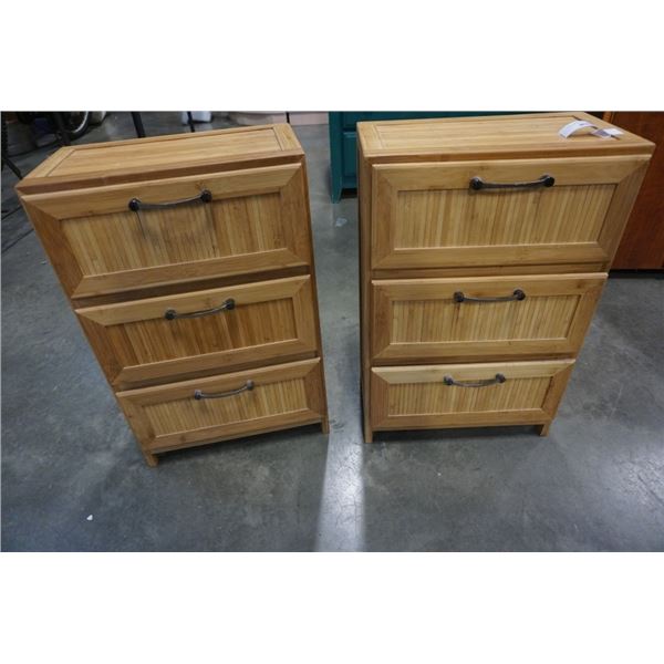 2 SMALL 3 DRAWER NIGHTSTANDS