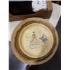 Image 2 : 2 STONE VASES, CARNIVAL GLASS BOWL AND DISH, DECORATIVE PLATTERS AND KETTLE