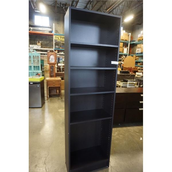 ESPRESSO BOOKSHELF - 80 INCHES TALL X 2 FOOT WIDE