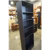 Image 2 : ESPRESSO BOOKSHELF - 80 INCHES TALL X 2 FOOT WIDE