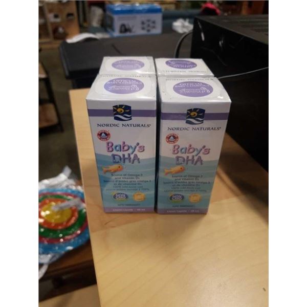 4 BOTTLES OF BABY'S DHA VITAMIN DROPS RETAIL $25 EA BB NOV 2022