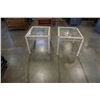 Image 1 : PAIR OF METAL FRAME GLASS TOP ENDTABLES