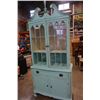 Image 1 : PAINTED DISPLAY CABINET - 82 INCHES TALL, 37 WIDE, 17 DEEP, ONE PIECE