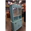 Image 2 : PAINTED DISPLAY CABINET - 82 INCHES TALL, 37 WIDE, 17 DEEP, ONE PIECE