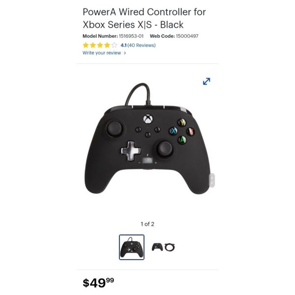 PowerA Wired Controller for Xbox Series X|S and One - Black retail $49.99