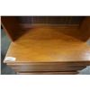 Image 3 : TEAK FINISH 2 PIECE DISPLAY CABINET SHELF WITH 3 DRAWERS
