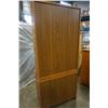 Image 8 : TEAK FINISH 2 PIECE DISPLAY CABINET SHELF WITH 3 DRAWERS