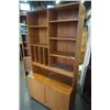 Image 2 : TEAK FINISH 2 PIECE BOOKSHELF CABINET