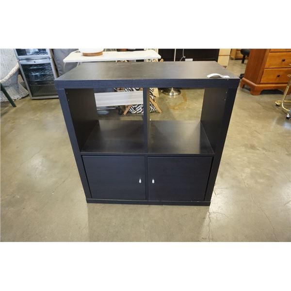 BLACK CUBICAL SHELF WITH 2 DOORS