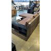 Image 10 : FLOOR MODEL AUTHENTIC WATER HYACINTH RATTAN MODERN 2 PIECE SECTIONAL SOFA W/ SOLID WOOD DISPLAY SHEL