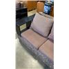 Image 3 : FLOOR MODEL AUTHENTIC WATER HYACINTH RATTAN MODERN SOFA W/ SOLID WOOD DISPLAY SHELVE ARMS AND BROWN 
