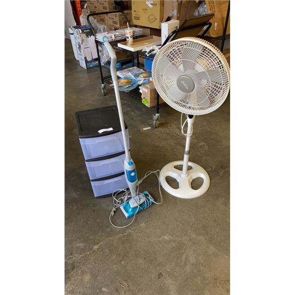 ORGANIZER, SWIFFER BISSEL AND FLOOR FAN