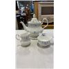 Image 1 : ROYAL ALBERT MEMORY LANE TEAPOT, TRIVOT, CREAM AND SUGAR