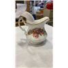 Image 3 : PARAGON ELIZABETH ROSE CREAMER, CROWN DEVON VASE AND METAL PITCHER MARKED ITALY