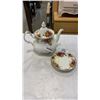 Image 1 : ROYAL ALBERT OLD COUNTRY TEAPOT - AS IS AND SAUCER