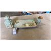 Image 1 : LIMOGES OHINA CHINA DRESSER TRAY, JAR WITH STOPPER AND PERFUME ATOMIZER