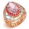 Image 1 : Ring 4.45 ctw P Amethyst / P sap & Diamond 14K Gold