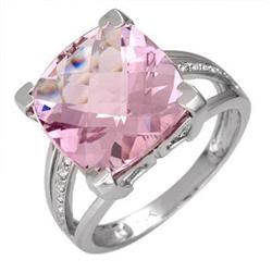 Ring 5.62 ctw Pink Amethyst & Diamond 14K Fine Jewelry