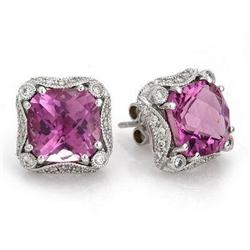 Earrings 6.88 ctw Amethyst & Diamond 14K Gold Jewelry