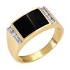 Image 1 : Ring 0.24 ctw Diamond with Onyx 14K Yellow Gold Jewelry