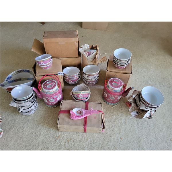 Vintage - Rare - Matching Set - Teapots & Cups with Bowls & Spoons