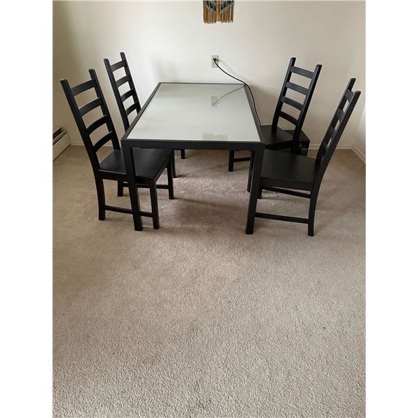 Modern Black Dining Table With 4 Chairs